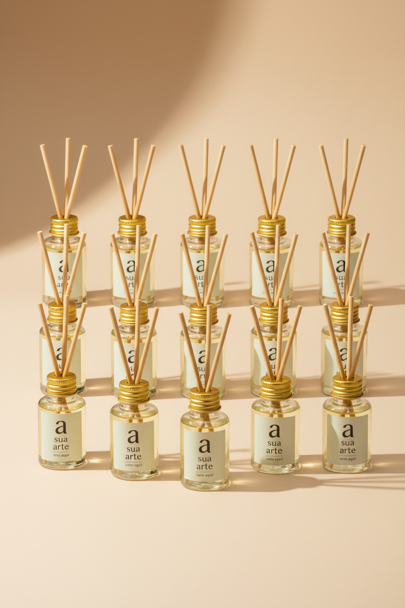 Kit difusores de varetas 40ml personalizados para brinde corporativo em quantidade