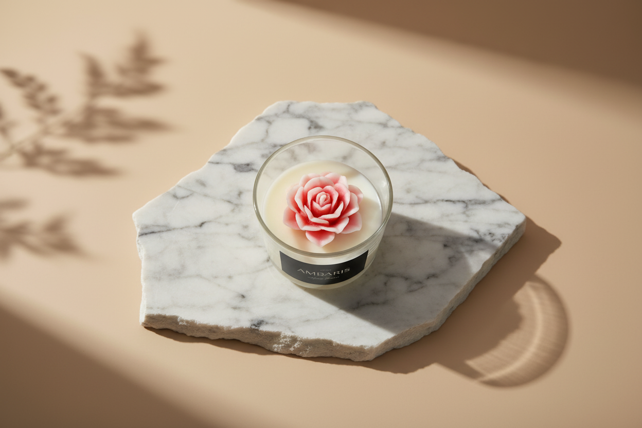 Vela Aromática Aurora Rosé - Vista de Cima